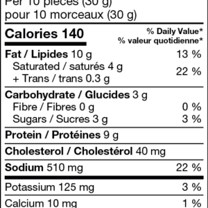 80g Beef Jerky Bags - Sweet & Spicy Nutritional facts