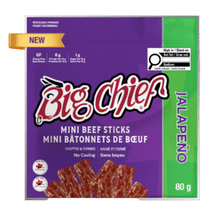 80G Jalapeno Mini Beef Sticks – Zipper Bag